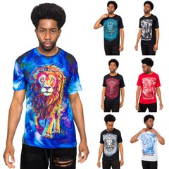 Victorious Men’s Casual King Lion Graphic Print T-Shirt TS7409 TS7438 TS7408