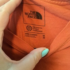 The North Face Mens Long Sleeve Graphic T-Shirt Burnt Orange Logo Size M
