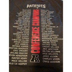 Nike New England Patriots 2025 AFC Champions Roster T-Shirt Gray Mens Large NWT