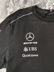 Mercedes AMG Petronas F1 Black Short Sleeve Big Logo T-Shirt Men Size XL Balck