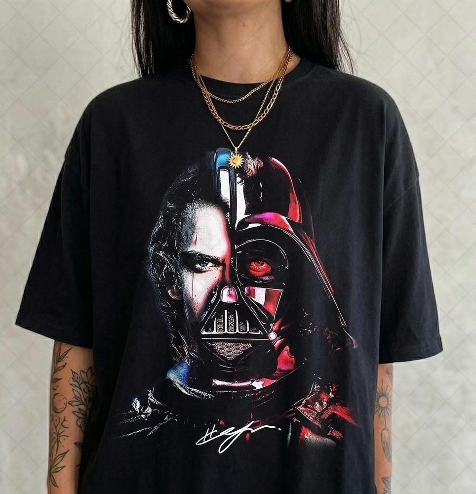 Dark Side Split Face Sci Fi Villain Graphic T shirt