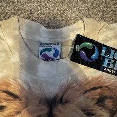 Rare Vintage 90s Liquid Blue No Pupil Lion T Shirt Single Stich AOP NWT