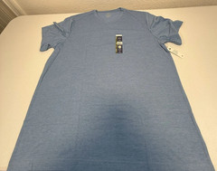George Men’s XL Blue V-Neck T-Shirt Moisture Wicking Stretch Soft Feel New w tag