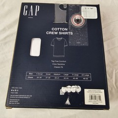 GAP Shirt Mens L White Cotton Crew Shirt 3 Pack Classic Crewneck $45 MSRP NEW