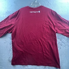 Carhartt T-Shirt Mens XL Red Long Sleeve Graphic Logo Original Fit K231