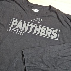 NFL Team Apparel Carolina Panthers Long Sleeve Shirt Mens 2XL Black Graphic NFL