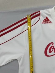 Adidas Soccer Jersey Mens White Size M Short Sleeve Red Striped
