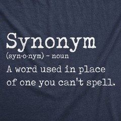 Mens Funny T Shirts Synonym Definition Sarcastic Graphic Novelty Tee for Men