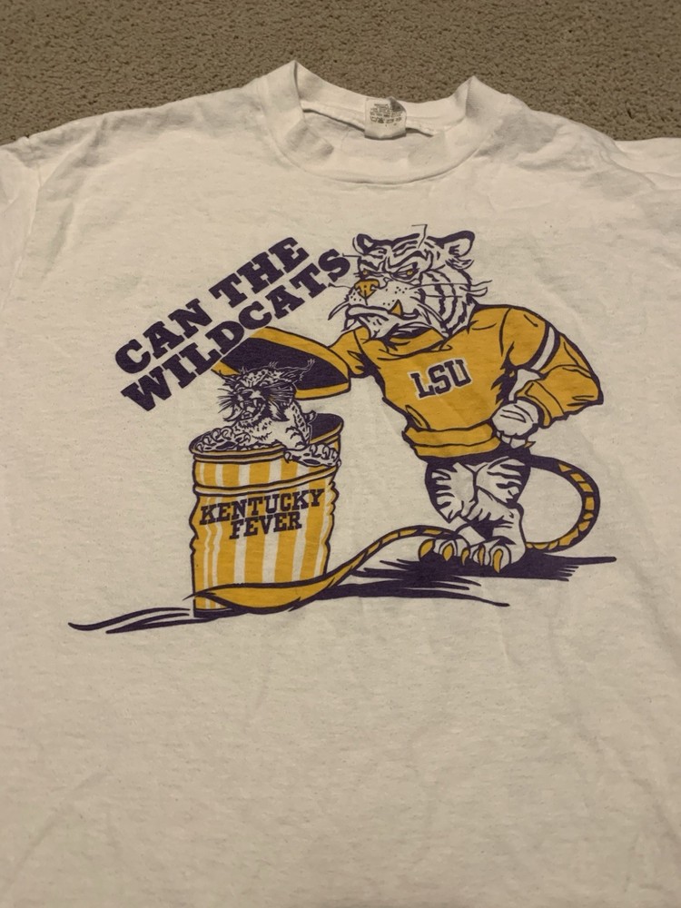 Vintage RARE LSU TIGERS Single Stitch Tee T-Shirt Size Large 80’s College Sports