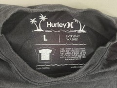 Hurley Everyday Washed Graphic Logo Tee Dark Gray 100% Cotton Surf Skate Size L