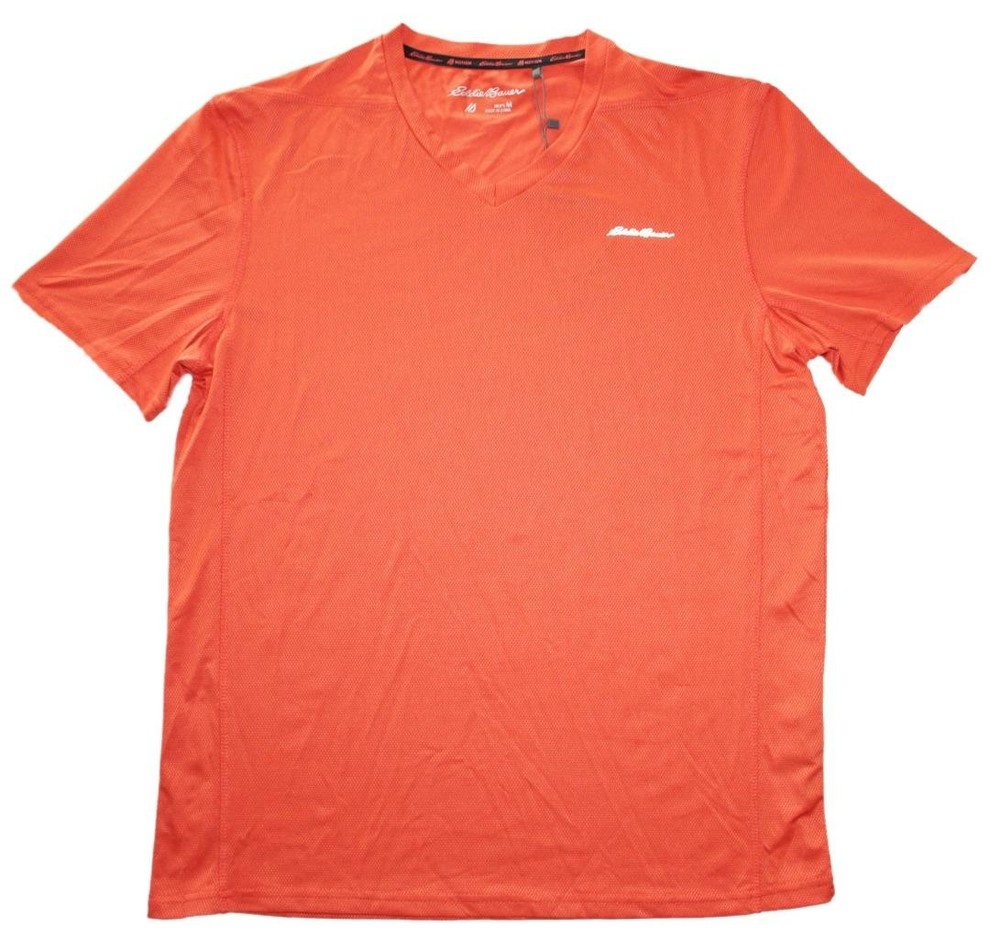 Eddie Bauer Mens M Motion Performance Tee T-Shirt Short Sleeve Stretch Orange$68