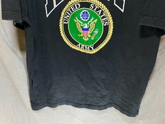 Army Shirt Adult Large Black Spell Out Logo Pullover Tee Mens