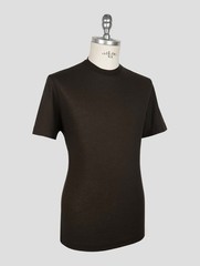 NEW KIRED DARK BROWN COTTON T-SHIRT US 42 – EU 52 KRME9