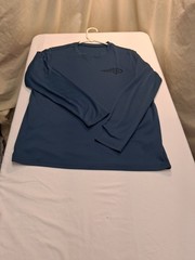 Reel Life Long Sleeve Polo/T-shirt, Sz. Med Color Mid Night Blue 100%Polyester