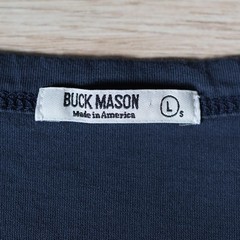Buck Mason T-Shirt Mens Large Short Navy Blue Supima Curved Hem Made In USA