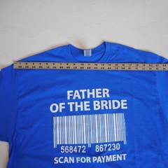 Father of Bride Shirt Mens XL Blue Short Sleeve Gildan Heavy Cotton Dad Wedding