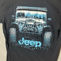 JEDCO Jeep OL Graphic Logo/Wrangler Crew Neck T-Shirt Size M Black Pullover