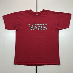 Vans Skate Shirt Men’s Size Large Checkered Logo Graphic Red Spell Out Cotton