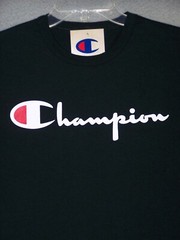 Champion Shirt Adult Small Black Graphic Logo Short Sleeve Sports Outdoor Mens