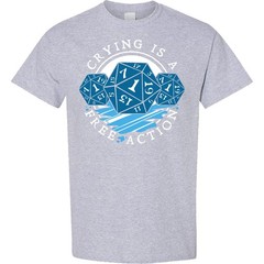 Inktastic Crying Is A Free Action T-Shirt Games Gamer D20 20 Die Sided Dice Nerd