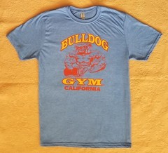 Bulldog Gym Venice California Bodybuilding Muscle Royal / Vintage Gold T-Shirt