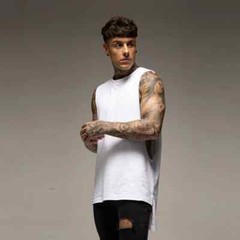 Soild Bodybuilding Clothing Fitness Men Hip Hop Extend Cut Off T-shirts Dropped