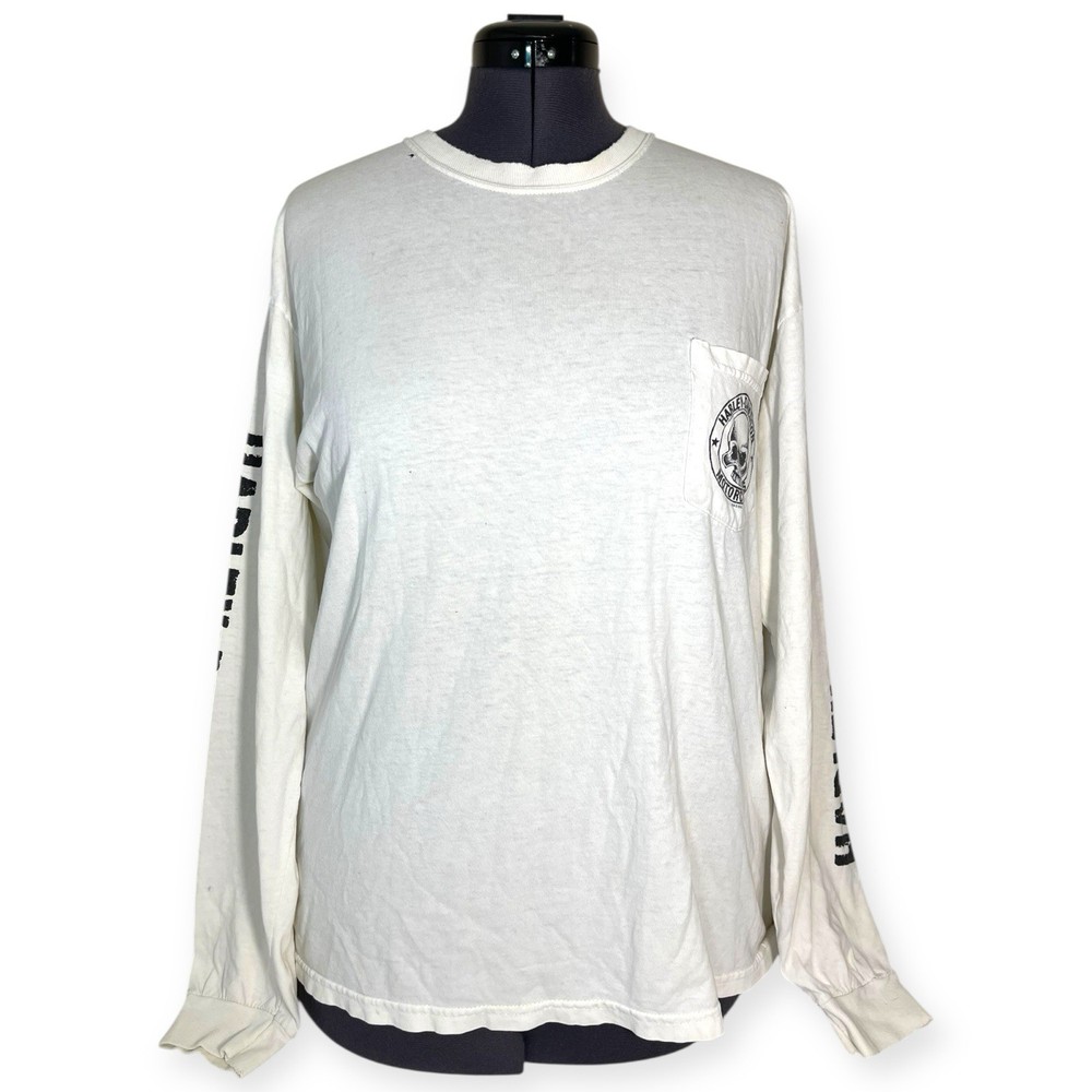 Harley Davidson New Orleans Louisiana White Long Sleeve Shirt Men’s Size Large