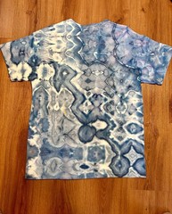 Blue Tie Dye Cotton Crew Neck T-shirt New Size Large