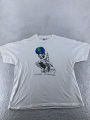 Vintage Think Globally Shirt Mens L/XLThe Thinker Earth Rodin Art Philosophy 90s