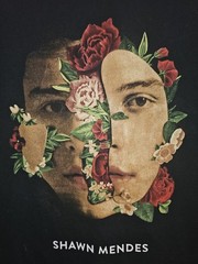 Shawn Mendes Self Titled LP Art Medium Mens Black Graphic Logo Short Sleeve Tee