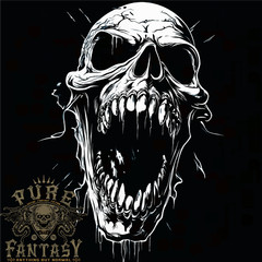 Screaming Skull Goth Horror Heavy Metal Gothic Mens T-Shirt 100% Cotton