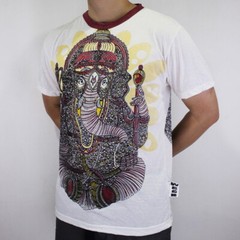 WEED Ganesha Ringer T-Shirt Men Vintage Ganesh Om Hindu God Hippie Bohemian WE03