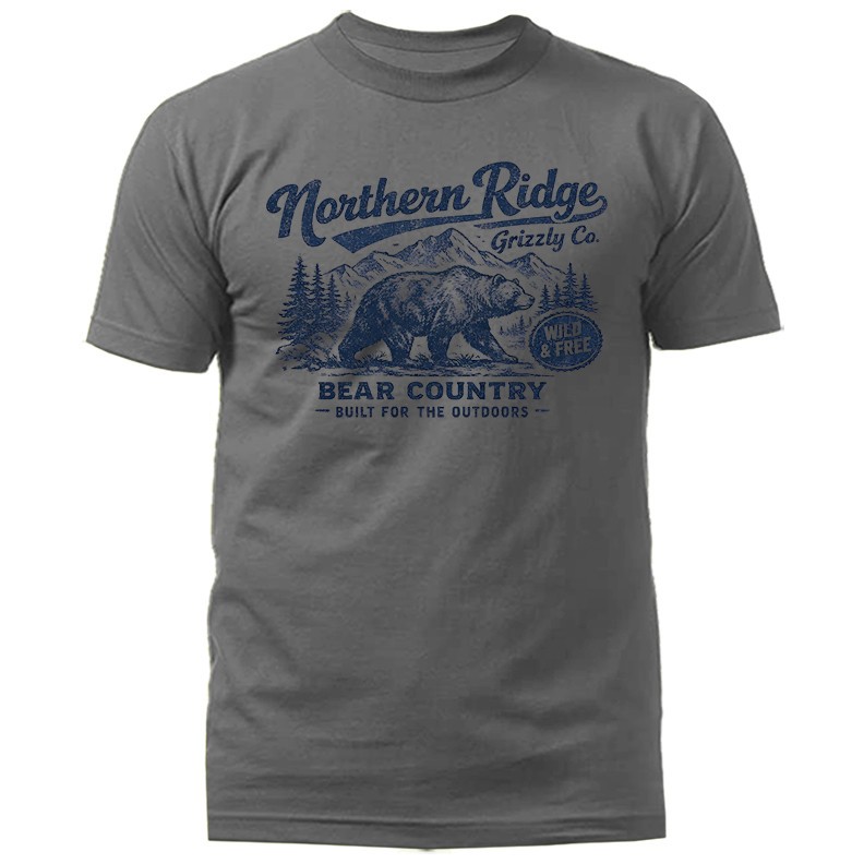 Northern Ridge Grizzly Bear Vintage Outdoor Wildlife Nature T-Shirt