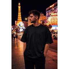 Ananke Tee Solid Black Minimalist Oversized Boxy Streetwear T-Shirt Men’s Size M