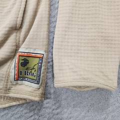 Insport Shirt Men Large Beige Grid Fleece Half Zip Polartec Frog Flame Resistant
