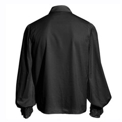 Mens Victorian Medieval Shirt Long Puff Sleeves Ruffle Collar Tops Blouse Basic