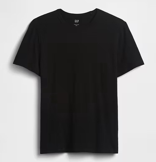 Gap Shirt Mens Medium Black Lived-In Crewneck Cotton Short Sleeve Tee $30 MSRP