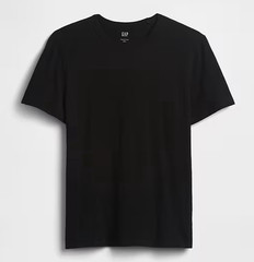 Gap Shirt Mens Medium Black Lived-In Crewneck Cotton Short Sleeve Tee $30 MSRP
