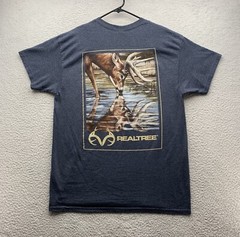 Realtree T-Shirt Mens Large L Gray Deer River Creek Hunting Outdoors Southern