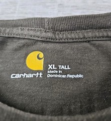 Carhartt Men Shirt X Large TALL Brown Sleeve Logo K231 Long Sleeve Pocket Shirt