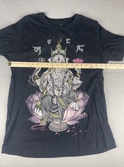 RCVA Men’s T-Shirt Large Black Artist Network Program Ganesha Hindu Elephant God