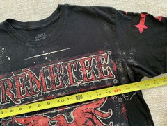 Remetee Authentic Sz S Mens T-Shirt Black w/Red 100% Cotton Graphics Made In USA