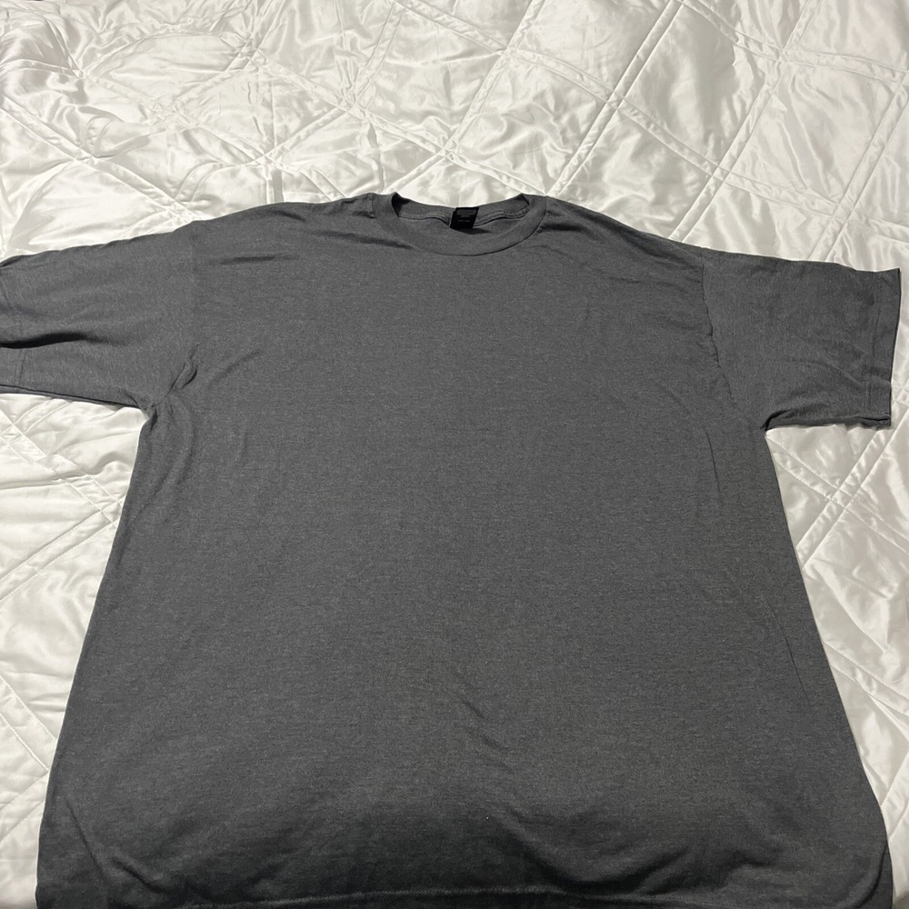 Hanes Beefy T-shirt 2XLT Grey 60% Cotton/40% Polyester Crew Neck Short Sleeve N