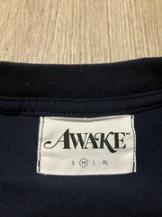 Awake Metallic Foil Logo Tee Shirt Navy Blue Size Medium