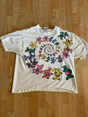 Vintage Liquid Blue Dancing Bears Spiral Shirt Mens Large Grateful Dead Tee 90s