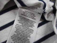 Polo Ralph Lauren Shirt Mens Medium White Navy Striped Custom Slim Fit Logo Tee