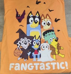 Bluey Fangtastic Orange Fall Halloween Long Sleeve T Shirt Mens M Womens L NWT