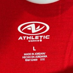 Athletic Works Mens L Red Moisture Wicking Tri-Blend Short Sleeve T-Shirts 2 New