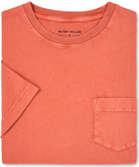 NEW PETER MILLAR, MENS SIZE XL, LAVA WASH ‘CLAY ROSE’ POCKET T-SHIRT-MSRP $65.00