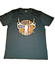 USA Buck Stag Skull T-Shirt Size Large American Flag Brand New Patriotic
